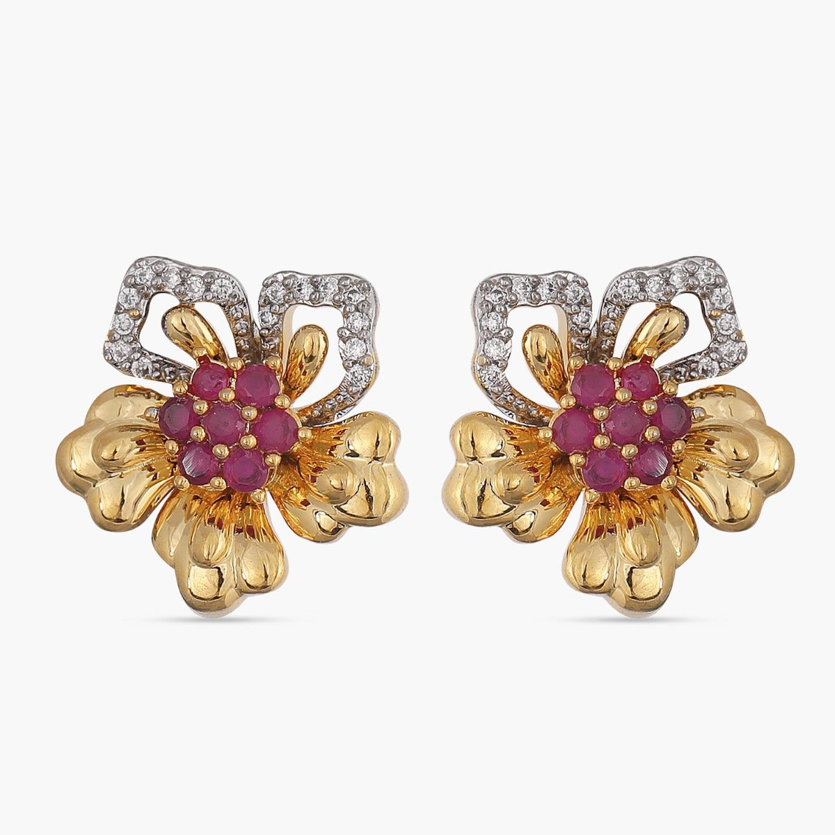 A pair of Indian style diamond, enamel and high karat gold earrings | Clars  Auction Gallery